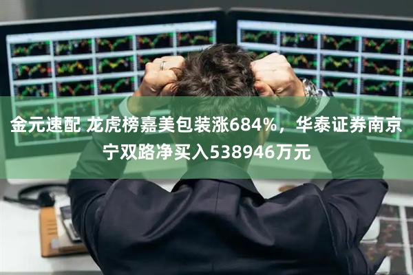 金元速配 龙虎榜嘉美包装涨684%，华泰证券南京宁双路净买入538946万元