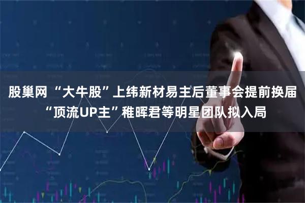 股巢网 “大牛股”上纬新材易主后董事会提前换届 “顶流UP主”稚晖君等明星团队拟入局
