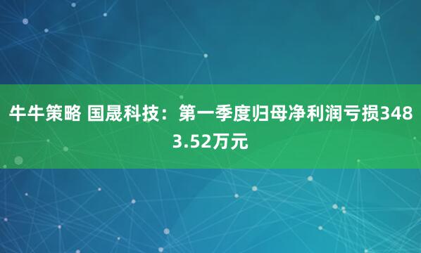 牛牛策略 国晟科技：第一季度归母净利润亏损3483.52万元